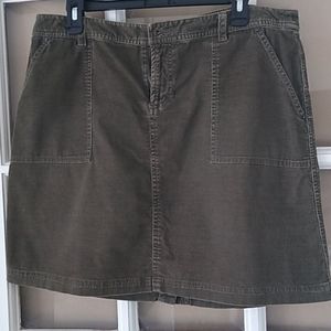 The North Face Green Corduroy Mini Skirt  Size Large